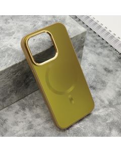 Maska za iPhone 15 Pro (61) COLOR METAL MagSafe zlatna