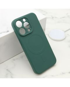 Maska VELVET TOUCH MagSafe za iPhone 15 Pro, tamno zelena - F119949