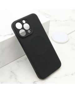 Maska VELVET TOUCH MagSafe za iPhone 15 Pro Max, crna - F119950