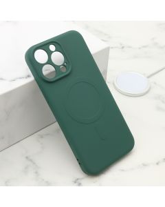 Maska za iPhone 15 Pro Max (67) VELVET TOUCH MagSafe tamno zelena