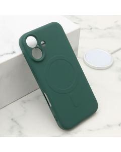 Maska VELVET TOUCH MagSafe za iPhone 16, tamno zelena - F119957