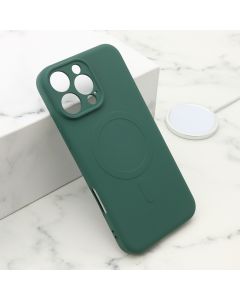 Maska VELVET TOUCH MagSafe za iPhone 16 Pro Max, tamno zelena - F119967