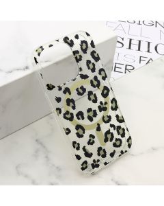 Maska za iPhone 15 Pro (61) LEOPARD MagSafe crna