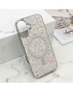 Futrole GLAM GLOW MagSafe za iPhone 16, srebrna - F121195