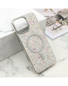 Futrole GLAM GLOW MagSafe za iPhone 16 Pro Max, srebrna - F121199