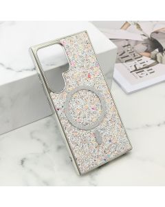 Futrole GLAM GLOW MagSafe za Samsung S928B Galaxy S24 Ultra 5G, srebrna - F121227