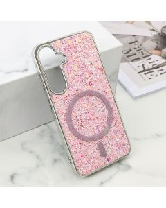 Futrole GLAM GLOW MagSafe za Samsung S921B/S931B Galaxy S24 5G/S25 5G, roza - F121233