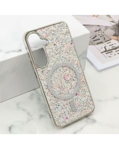 Futrole GLAM GLOW MagSafe za Samsung S921B/S931B Galaxy S24 5G/S25 5G, srebrna - F121235