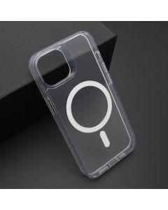 Futrola COLOR FRAME MagSafe za iPhone 14, srebrna (providna)