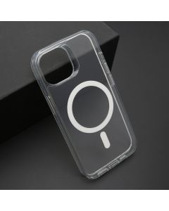 Futrola COLOR FRAME MagSafe za iPhone 15, srebrna (providna)