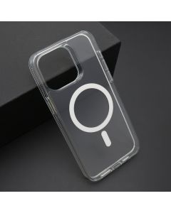 Futrola COLOR FRAME MagSafe za iPhone 15 Pro Max, srebrna (providna)