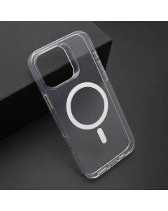 Futrola COLOR FRAME MagSafe za iPhone 16 Pro Max, srebrna (providna)