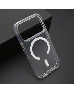 Futrola COLOR FRAME MagSafe za iPhone 17 Pro, srebrna (providna)