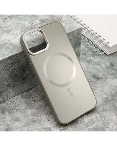 Maska za iPhone 13 (61) COLOR METAL MagSafe srebrna (small camera)