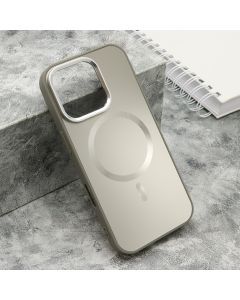 Maska za iPhone 16 Pro (63) COLOR METAL MagSafe srebrna (big camera)