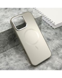 Maska za iPhone 16 Pro Max (69) COLOR METAL MagSafe srebrna (big camera)