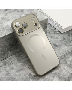 Maska za iPhone 17 Pro Max (69) COLOR METAL Magsafe siva (small camera)