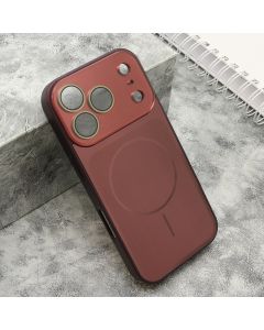 Futrola COLOR METAL MagSafe II za iPhone 17 Pro, tamno crvena
