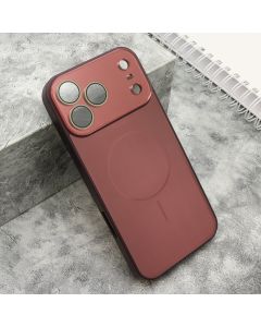 Futrola COLOR METAL MagSafe II za iPhone 17 Pro Max, tamno crvena