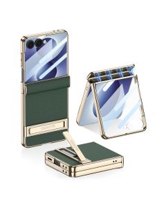 Futrola Luxury Leather Case with Kickstand za Samsung Galaxy Z Flip 8 5G (GKK case), zelena