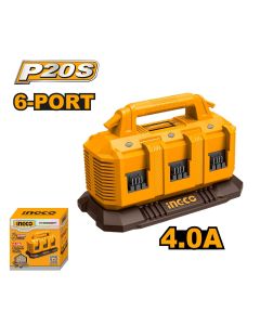 Punjač za 6 baterija 20V SUPER Ingco FCLI2064