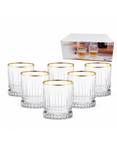 Set elegantnih čaša za žestinu sa zlatnim rubom, 50 ml, 6 komada