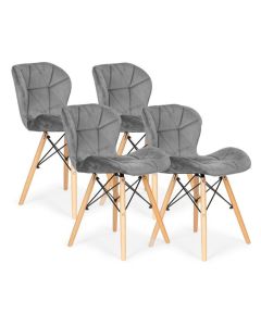 MODERNHOME Ferra trpezarijske stolice set 4 kom velvet siva - KJC208 GRAY