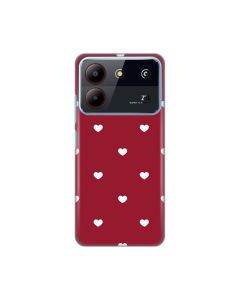 Maska za ZTE Blade A54 Burgundy Hearts Silikonska Print Skin