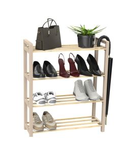 LEMON PLANET Drveni cipelarnik sa 4 police Fixwood, svetlobraon