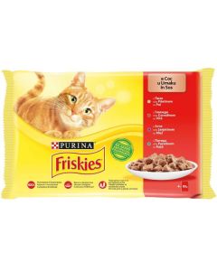 FRISKIES Vlažna hrana za mačke sa mesom 4x85g - 7613036986250