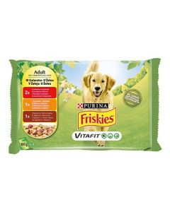 FRISKIES Vlažna hrana za pse Dog govedina, piletina i jagnjetina 4x85g - 7613036208161