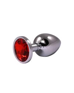 Mali metalni analni dildo sa crvenim dijamantom - ft001022