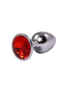 Veliki metalni analni dildo sa crvenim dijamantom - ft001030