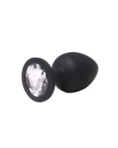 Veliki crni silikonski analni dildo sa dijamantom - ft001067