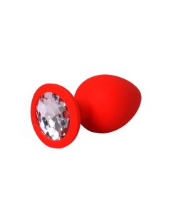 Veliki crveni silikonski analni dildo sa dijamantom - ft001069