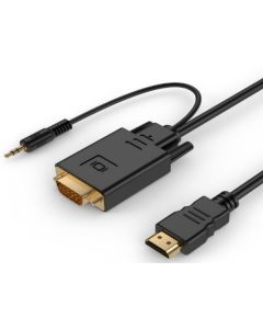 A-HDMI-VGA-03-6 Gembird HDMI to VGA and audio adapter cable, single port, 1,8m, black