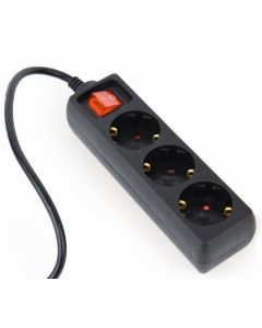 EG-PSU3-01 Gembird UPS naponski kabl, 3 Shuko uticnice, 16A, C14 plug, 0.6m, black (Alt. PC-SFC14M)