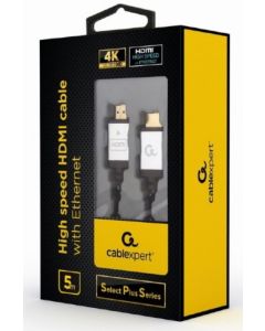 CCB-HDMIL-5M Gembird HDMI kabl, High speed,ethernet support 3D/4K TV Select Plus Series blister 5m