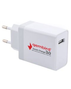 NPA-AC36 ** Gembird QC3.0 brzi punjac +Type C USB kabl,18W 3.6-6.5V/3A, 6.5V-9V/2A, 9V-12V/1.5A(351)