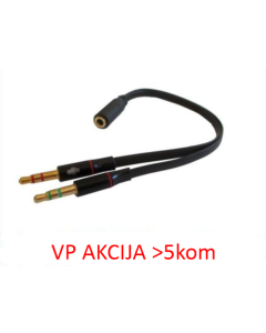 CCA-418A ** Gembird 3.5mm Headphone Mic Audio Y Splitter Cable Female to 2x3.5mm Male adapter (87)