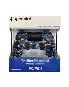 JPD-Wireless-Thrillershock PC/PS4 CAMO BLUE Gembird Bezicni gamepad sa dvostrukom vibracijom v2