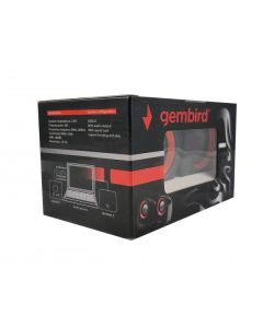 SPK-107 ** Gembird Stereo zvucnici Orange/Black, 2 x 3W RMS USB pwr, 3.5mm kutija sa prozorom (379)