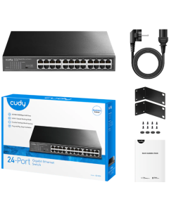 Cudy GS1024 24-Port 10/100/1000M Switch,24 x Gbit  RJ45 port, rackmount (alt. PFS3024-24)