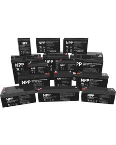 NPP NP12V-7Ah, AGM BATTERY, C20=7AH, T2, 151x65x94x100, 1,97KG, BLACK