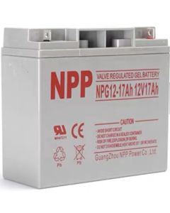 NPP NPG12V-17Ah, GEL BATTERY, C20=17AH, T3, 180*77*167*167, 4,8KG, Light grey