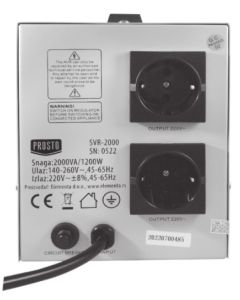 PROSTO stabilizator napona 2000VA SVR-2000