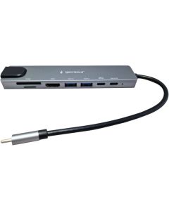 A-CM-COMBO8-05 * Gembird USB HUB Type-C 8-in-1 multi-port adapter USB-C+USB-A+HDMI+PD+card+RJ45, FO