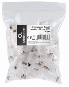 LC-PTU-01/50 Gembird Universal pass-through modular CAT5 UTP plug 8P8C, 50 u pak /CENA PO PAKOVANJU