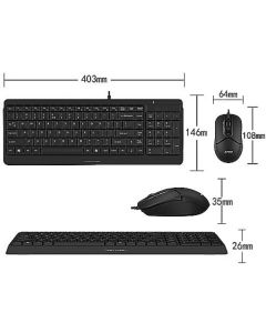 A4-F1512 A4Tech tastatura YU-LAYOUT + mis USB, Black