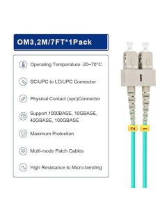 FO LC/UPC - SC/UPC MM OM3 DX LSZH Aqua 2.0mm 4769